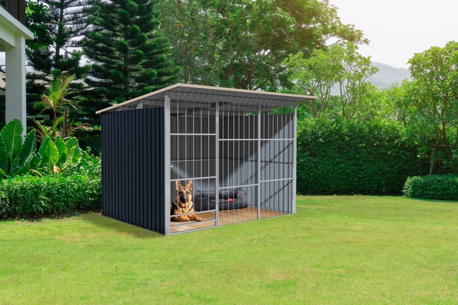 Kotec pro&nbsp;psa, šedý, rozměr 260 x 220 cm