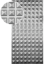 3D plech, lisovaný vzor ČTVEREC 95 x 95 mm, černý