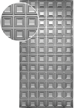 3D plech, lisovaný vzor KAZETA 145 x 145 mm, černý