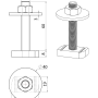 montážní materiál k nosníku, sestava M10x60 mm
