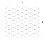 nerezová lanková síť, oko 50 x 50 mm, tl. 2 mm, AISI316