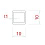 profil čtvercový EB1-JK10, broušená nerez