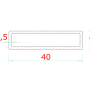 profil obdélníkový EB1-JK40x10, broušená nerez