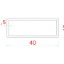 profil obdélníkový EB1-JK40x15, broušená nerez