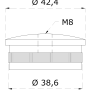 spodek držáku madla EB1-4628, broušená nerez